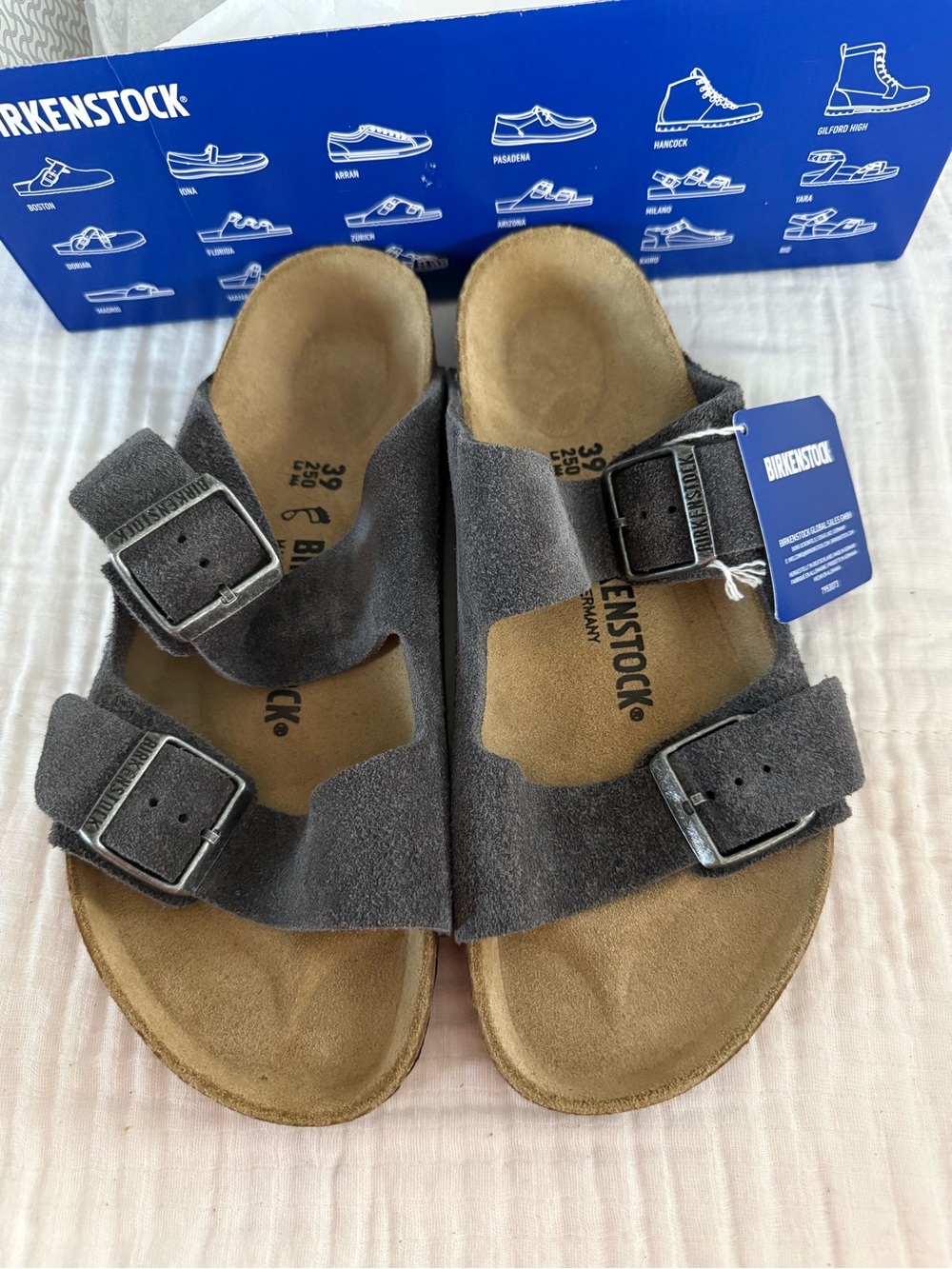 NWT Birkenstock Arizona Suede Leather Sandals Size 39 Medium/Narrow